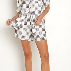 Jen's Pirate Booty Gray & White Check Swim Coverup Set